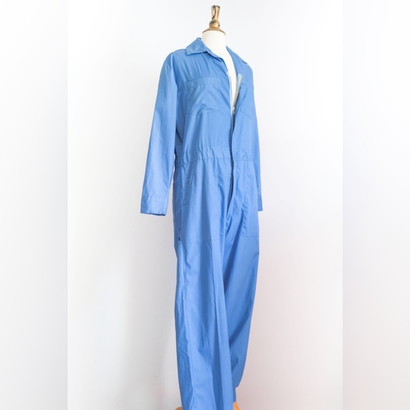 Vintage 1970s Blue Coveralls/Utility Jumpsuit • L - Picture 6 of 10